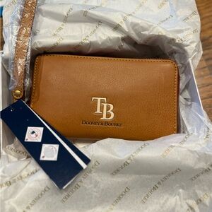 Dooney & Bourke Red and Tan Leather Wallet